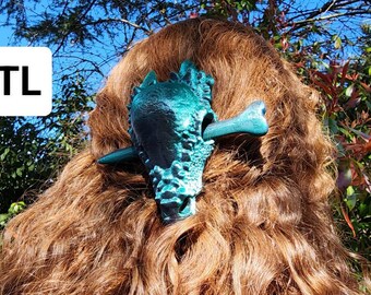 STL Pachycephalosaurus Hair Accessory with Bone to 3D print it yourself
