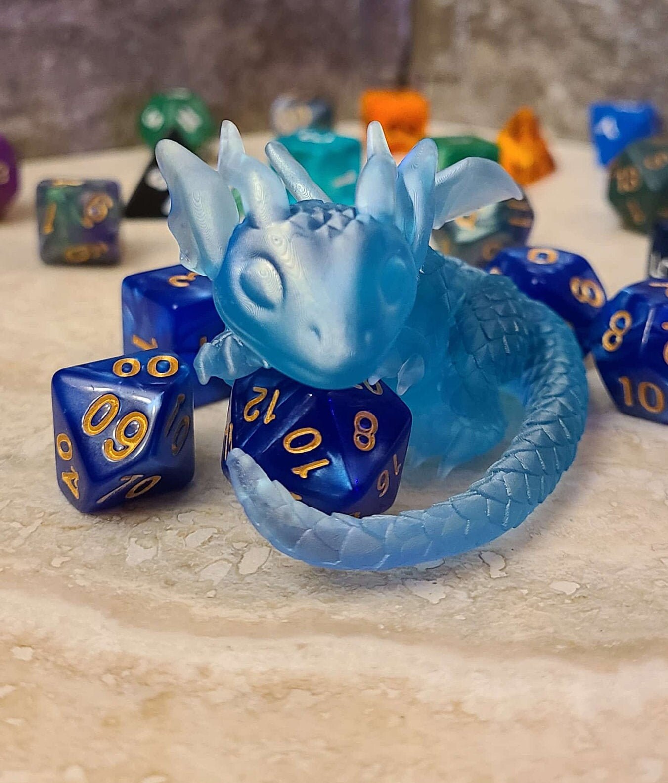 Adorable Dice Guardian Dragon Figurines Etsy