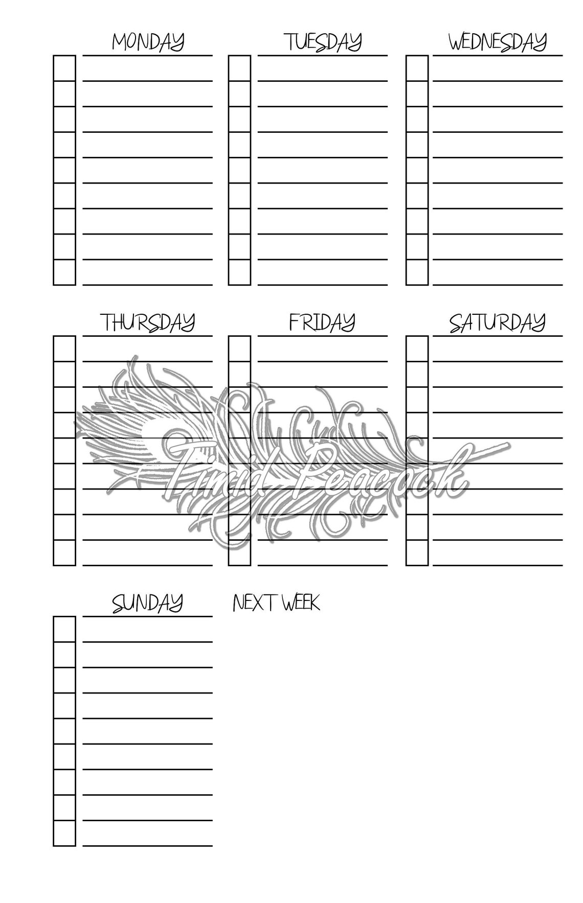 Half sheet Planner Printable Insert Minimalistic Scheduling | Etsy