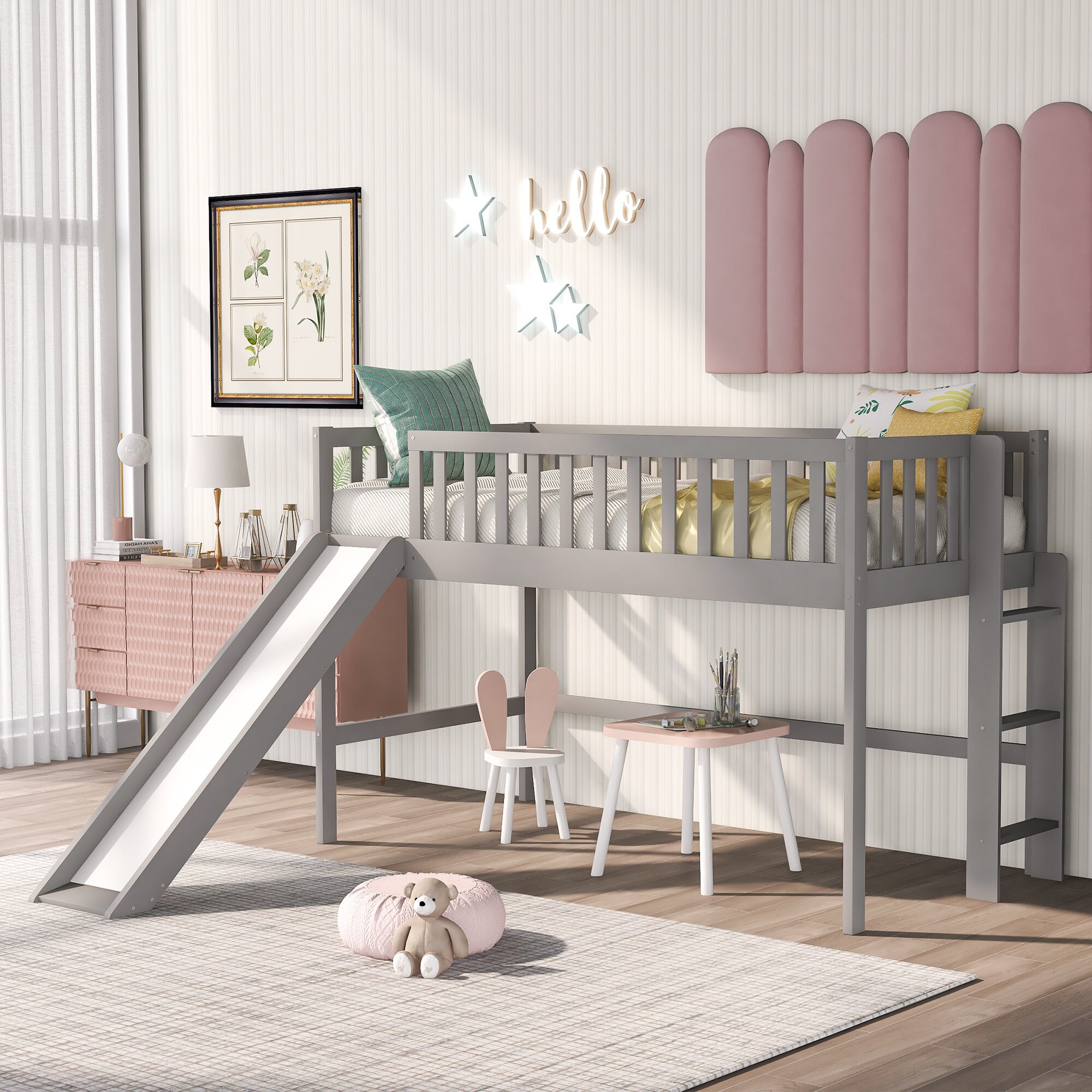 Twin Size Loft Bed Toddler Bed Twin Floor Bed Kid's Etsy