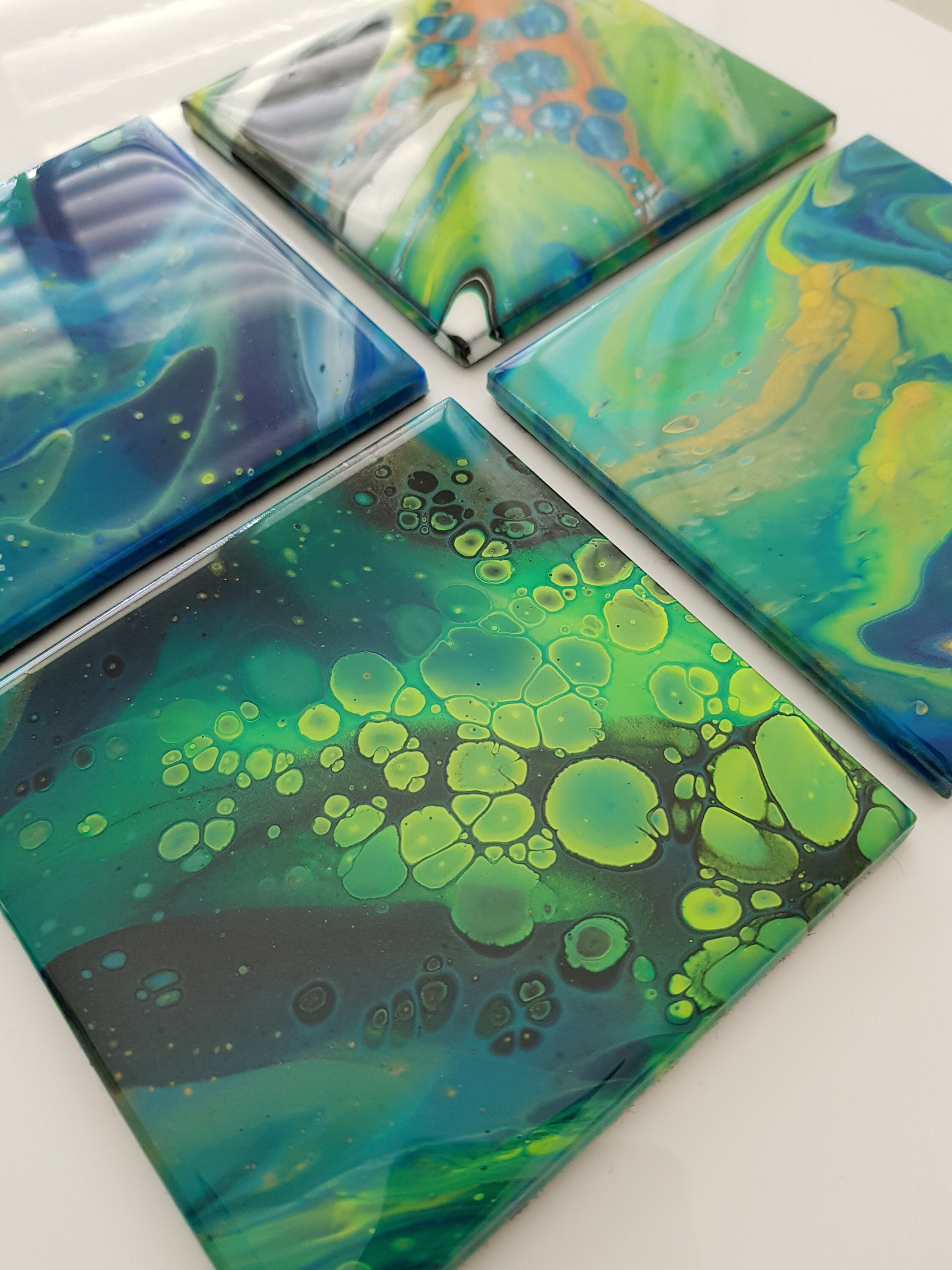 Fluid Art Coasters Resin Coasters Tile Coasters Square Etsy UK