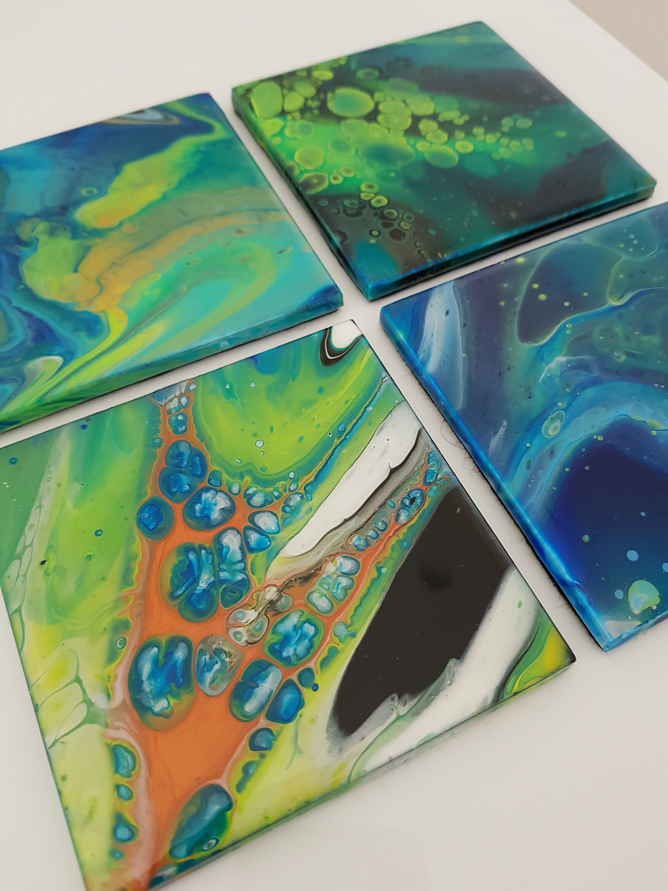 Fluid Art Coasters Resin Coasters Tile Coasters Square Etsy UK