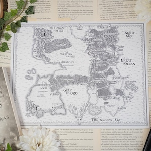 Carte du trône de verre 11 x 14 | impression d'art dessinée à la main