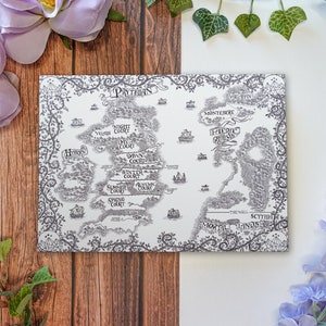 A Court of Thorns and Roses Map Print | hand drawn art print