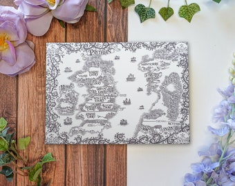 A Court of Thorns and Roses Map Print | hand drawn art print