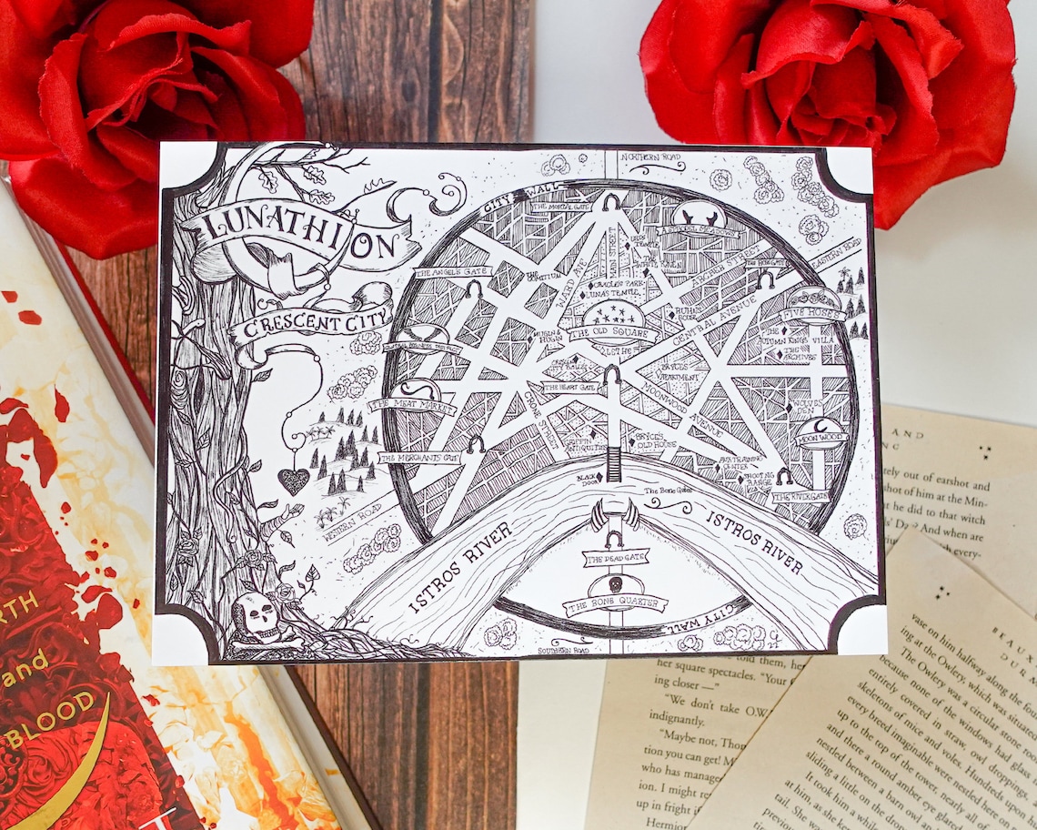 Crescent City Map Print Hand Drawn Art Print - Etsy