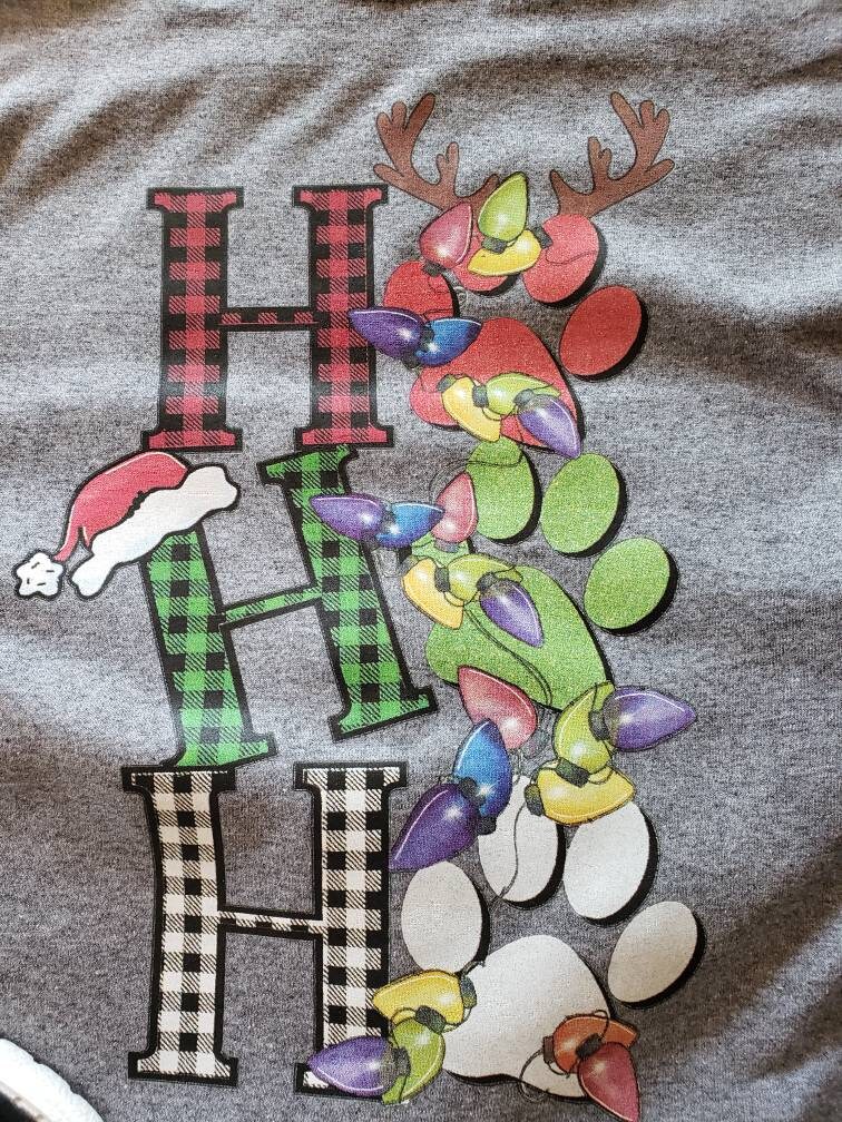 Ho ho paw prints christmas tee christmas tee graphic tee  etsy