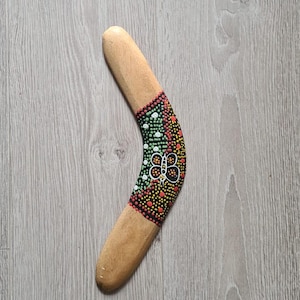 Australian boomerang vintage with Aboriginal print.