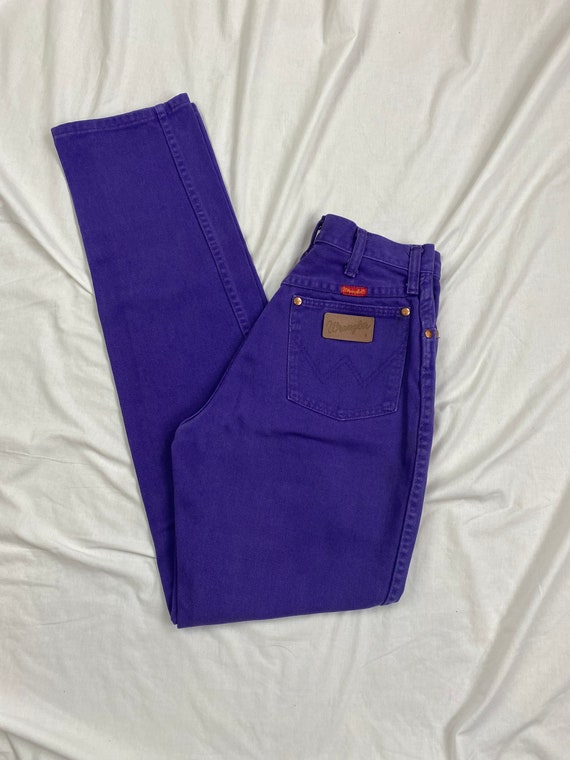 Vintage 80s Purple Wrangler Mom Jeans 25Waist