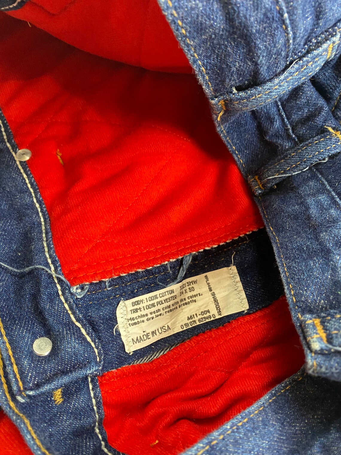 Vintage 90s Quilt Lined Wrangler Jeans 33/34 Taille Etsy