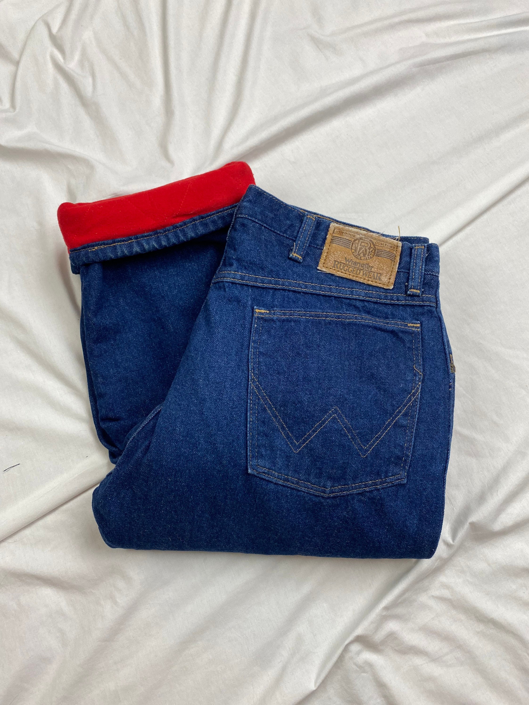 Vintage 90s Quilt Lined Wrangler Jeans 33/34 Waist Etsy