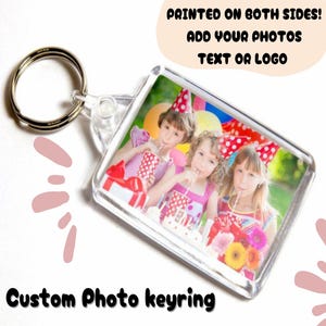 Personalized Photo Keyring: Custom Image & Text, Double-Sided Print