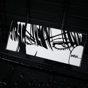 Anime Eyes Vinyl Decal | Manga Panel Box Slap Sticker JDM Itasha Japanese Style Black and White Comic