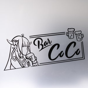 Kiryu Coco Vinyl Decal | Itasha JDM Box Slap Sticker Anime Waifu AsaCoco Bar Coco Hololive Vtuber