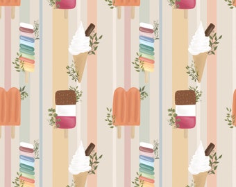 Summer Ice cream,  Fabric design, Seamless Pattern, Surface Pattern, Digital Download, Commercial Licence, Non-Exclusive.