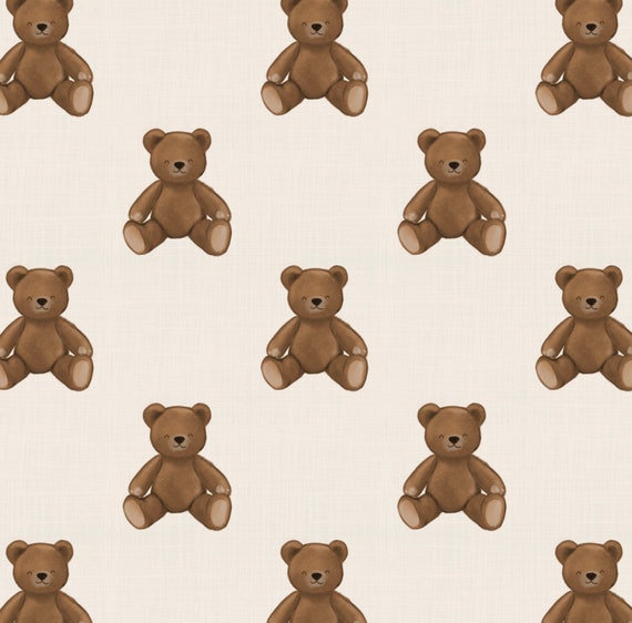 Bear, Teddy Bear,cute Bear Fabric Design, Seamless Pattern, Surface  Pattern, Digital Download, Commercial Licence, Non-exclusive. 