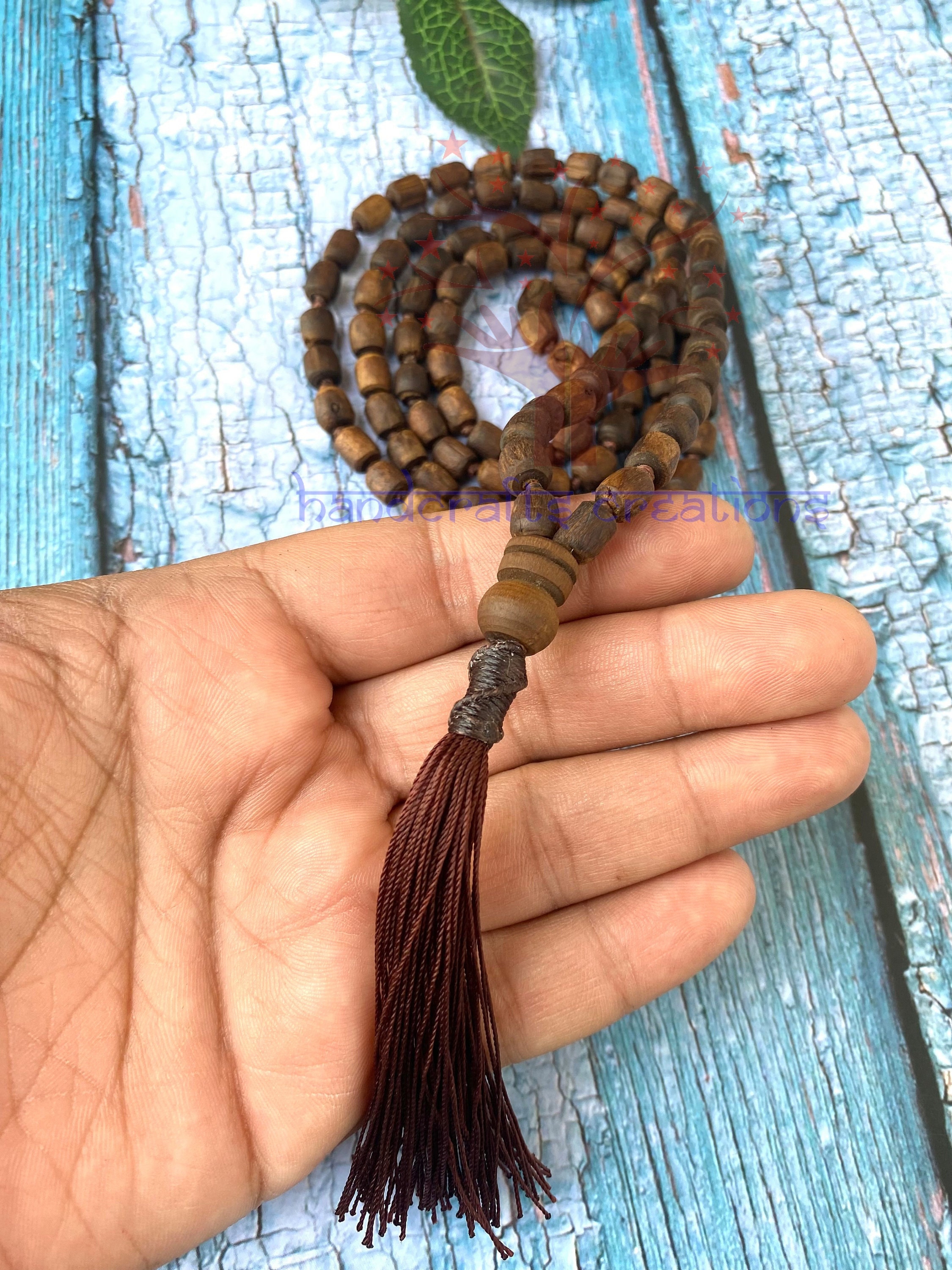 HARE RAM HARE KRISHNA CHANTING SET ~ Japa Mala Prayer Beads w/ Knotted  Rosewood ~ For Mantra Meditation, FOR AWAKENING CHAKRAS
