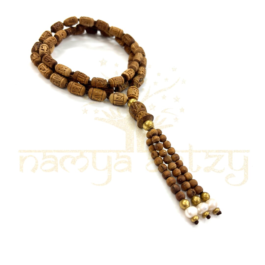 Handmade, Radha Imprints Tulsi 54 Beads Hand-knotted Neck-bead Mala ...