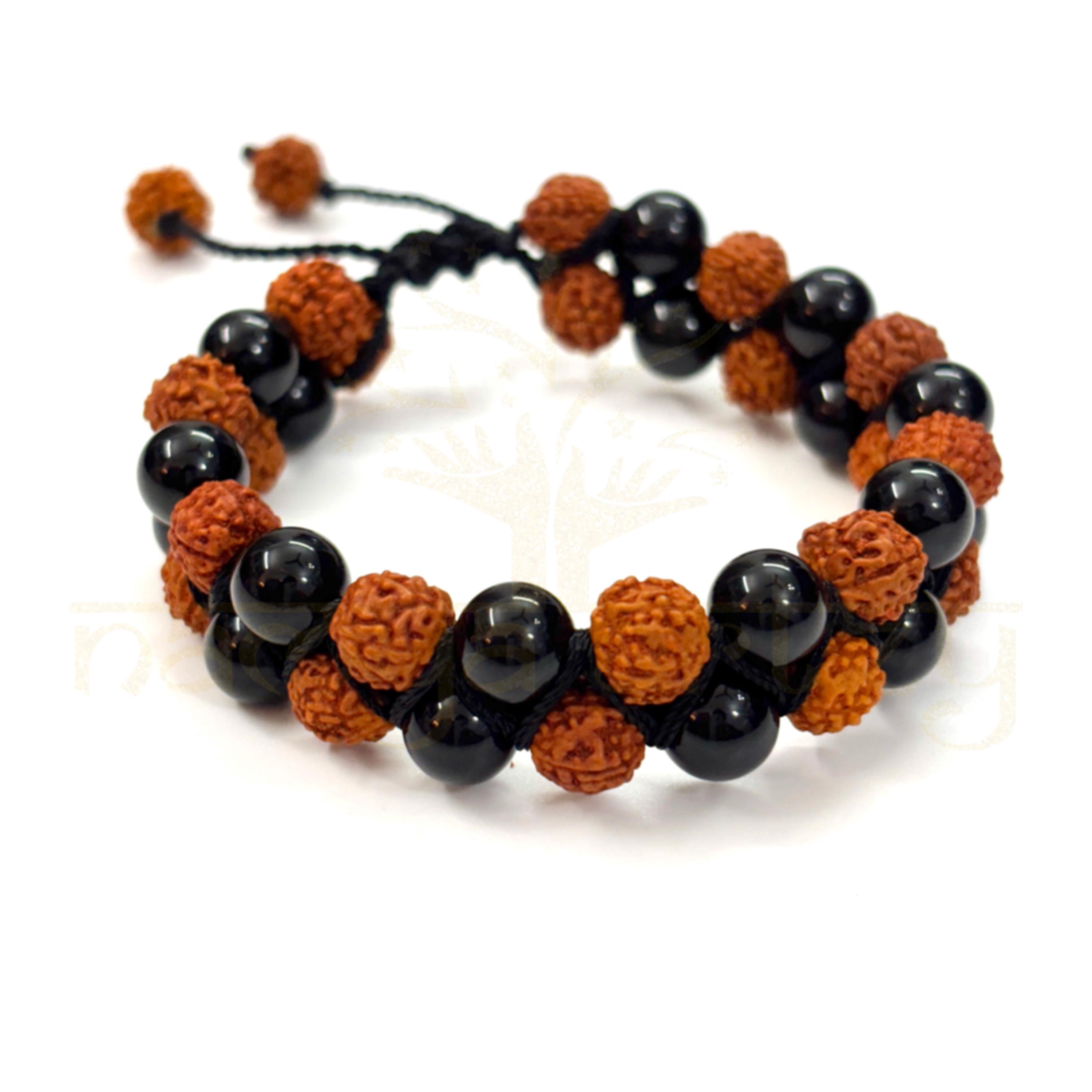 ハンドメイド ナチュラル 8 mm ミックスフェイス ルドラークシャ