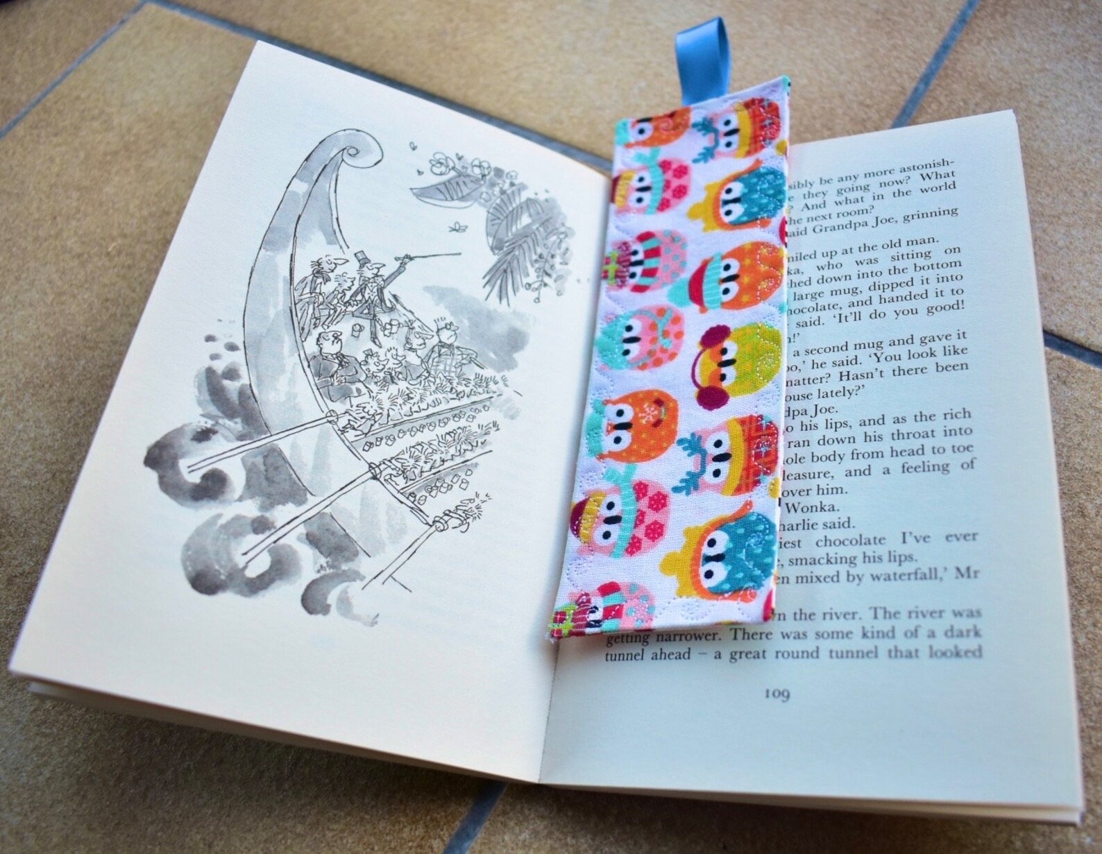 Handpainted Fabric Bookmark With Tassel 20