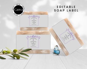 Custom Soap Bar Labels, Editable Soap Label Template, Label for Handcrafted Soap, Artisan Soap Bar Label, Canva Soap Label Template