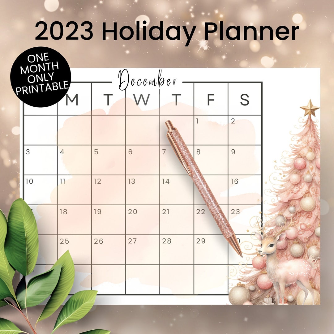 Christmas Holiday December Planner Printable, December 2023 Holiday ...
