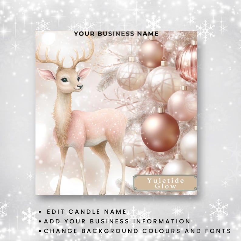 Christmas Candle Label Template Canva, Holiday Editable Candle Label