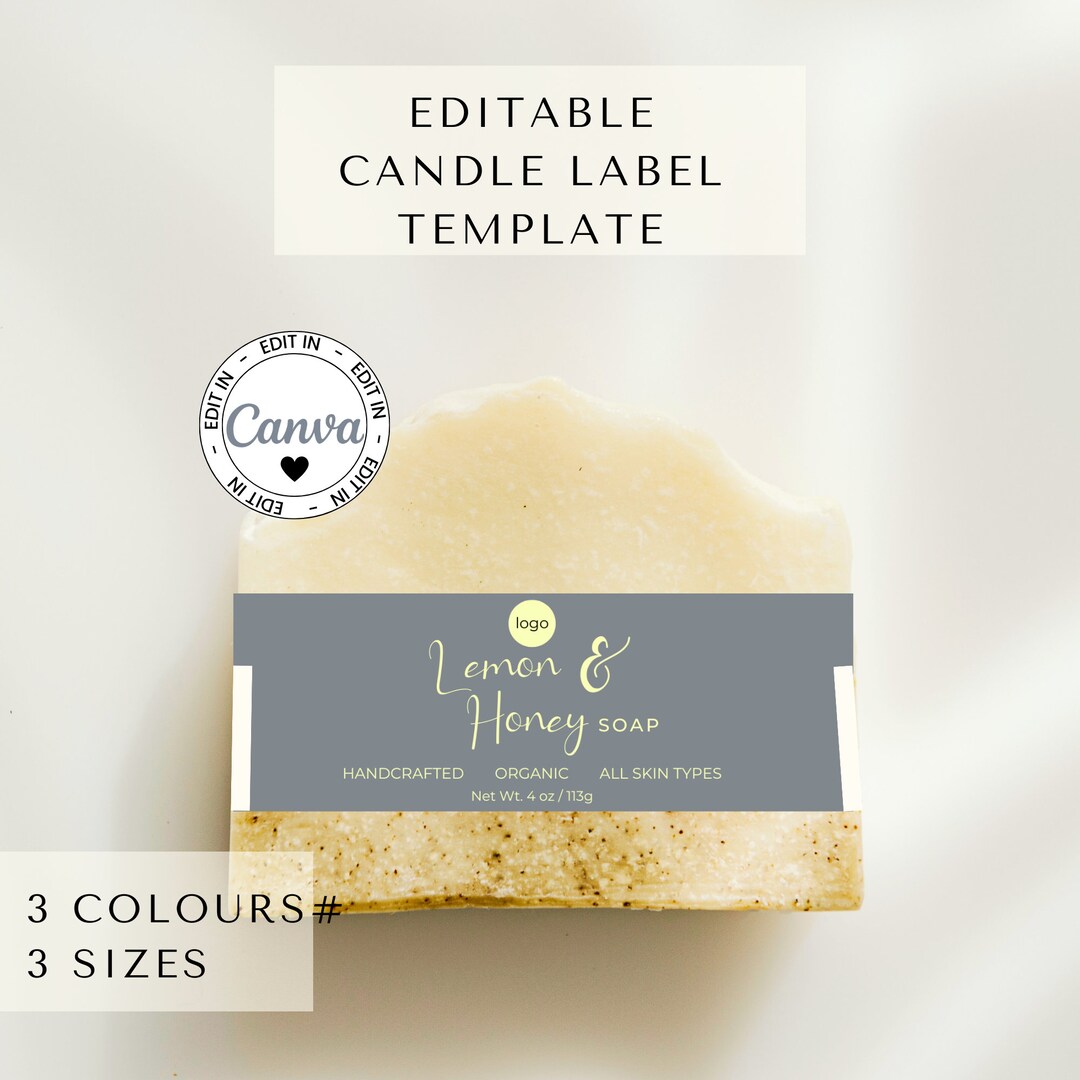Editable Soap Label Template, Handcrafted Soap Product Label, Artisan