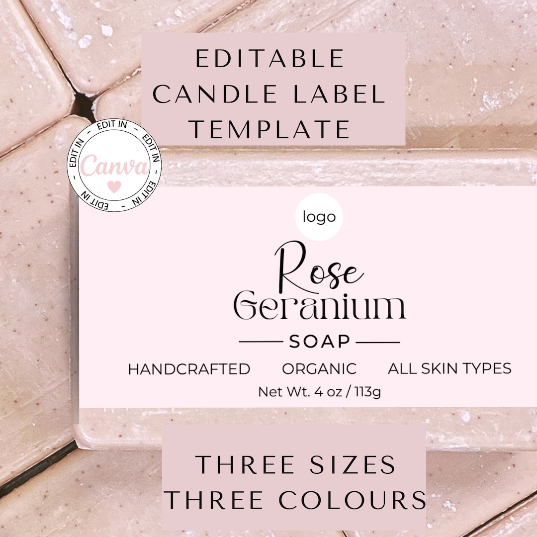 Editable Soap Label Template Handcrafted Soap Product Label Etsy
