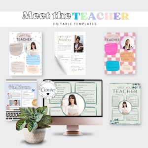 Meet the Teacher Editable Template Pack, Student Welcome Leaflet, Teacher Hello, Classroom Printable, Teacher Introduction