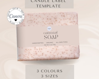 Editable Soap Label Template, Handcrafted Soap Product Label, Artisan Soap Bar Label, Canva Soap Label Template, Printable