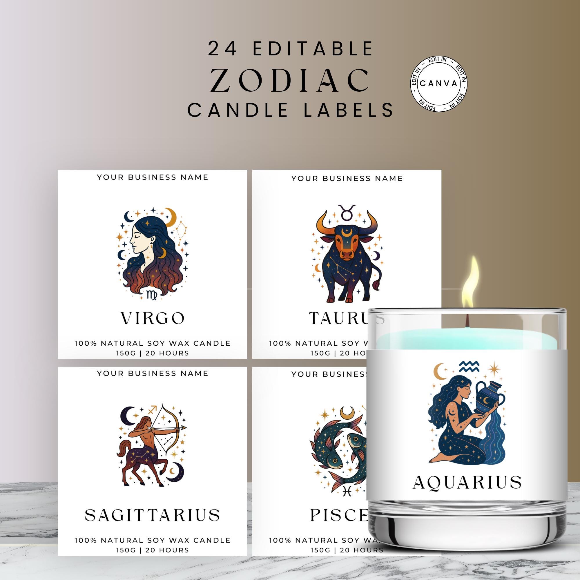 Zodiac candles - Etsy 日本