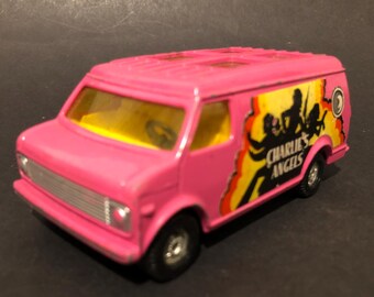Corgi- Charlies Angels Chevrolet pink Custom van from 1970s TV Series.