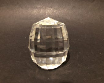 Rare Swarovski, Multi faceted, cut glass, barrel shaped, paperweight: not boxed