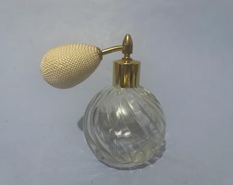 Small glass and gold tone top perfume Atomiser made in Austria -no makers mark