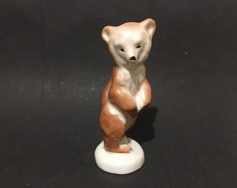USSR Porcelain Standing Bear Figurine - 12cm