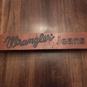 Vintage Wrangler Jeans Advertising Wood Block bild 5