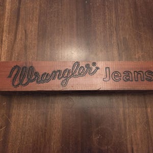 Vintage Wrangler Jeans Advertising Wood Block bild 4