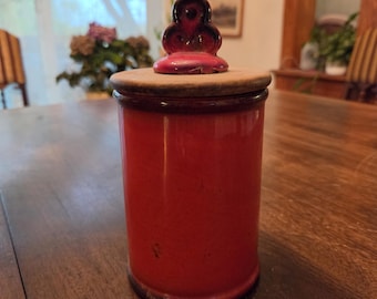 Vintage Metlox Poppytrail Small Ceramic Canister in Red Rooster