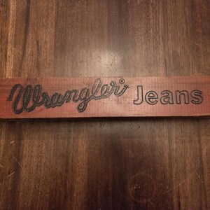 Vintage Wrangler Jeans Advertising Wood Block bild 2