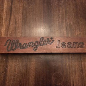 Vintage Wrangler Jeans Advertising Wood Block bild 3