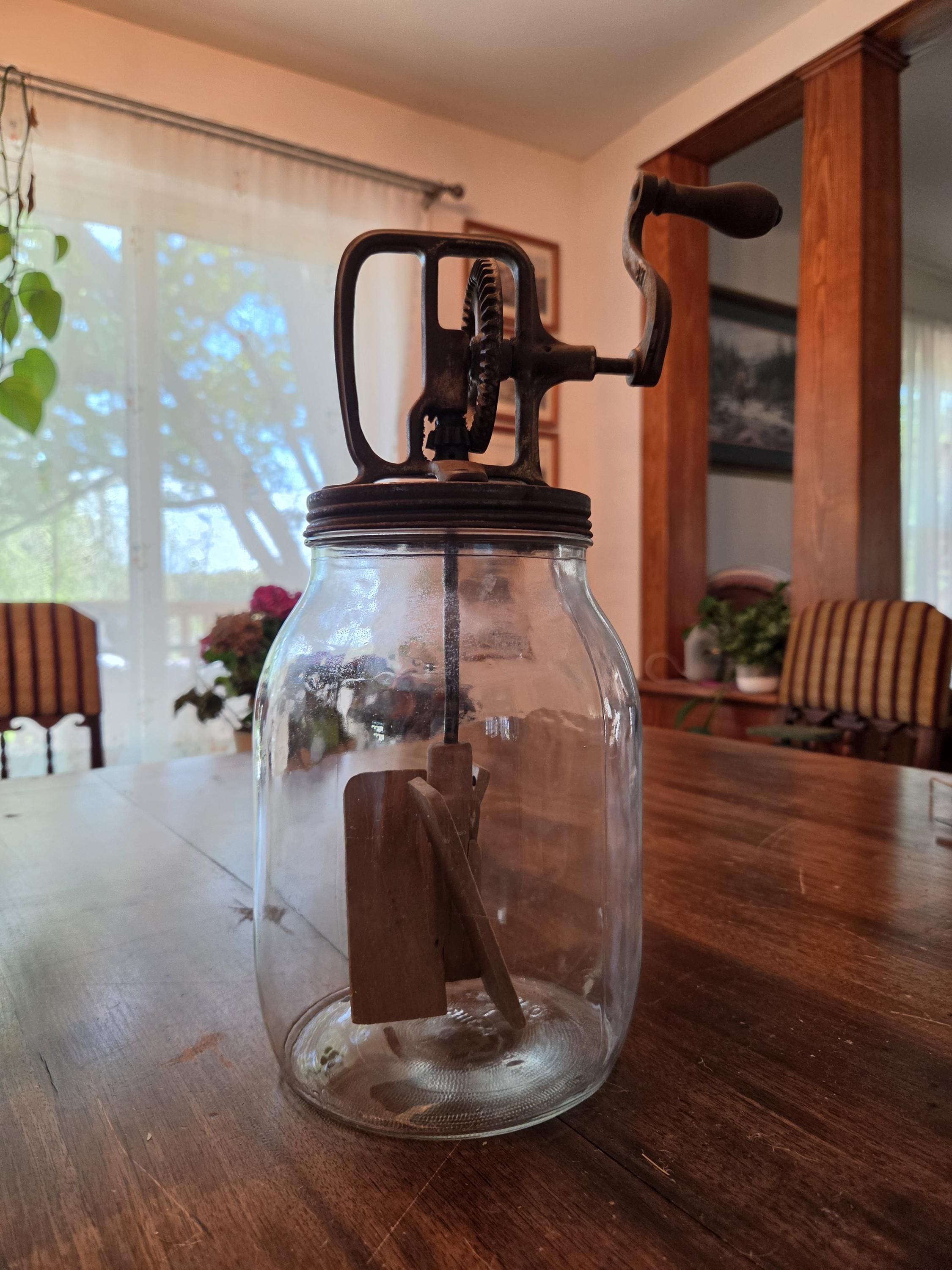 Vintage Butter Churn Glass Jar - Etsy