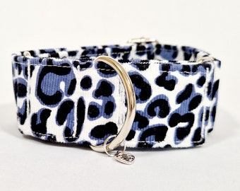 Corduroy leopard print martingale dog collars, strong and soft, adjustable.