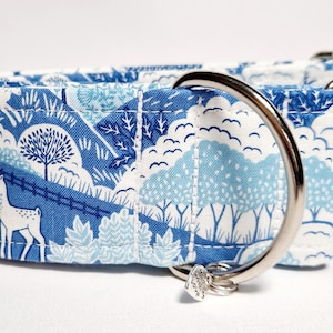 Scène d'hiver, colliers de martingale pour chiens, neige, chevreuils, lapins, renard, collines, scène enneigée