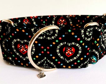 Heart Print Martingale Dog Collar