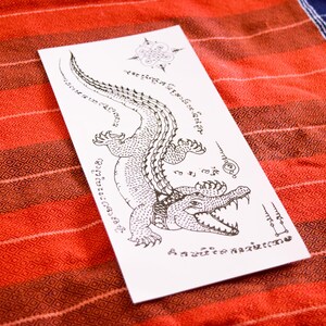 Crocodile Sak yant tatouages temporaires autocollant Thai Body Tattoo image 2