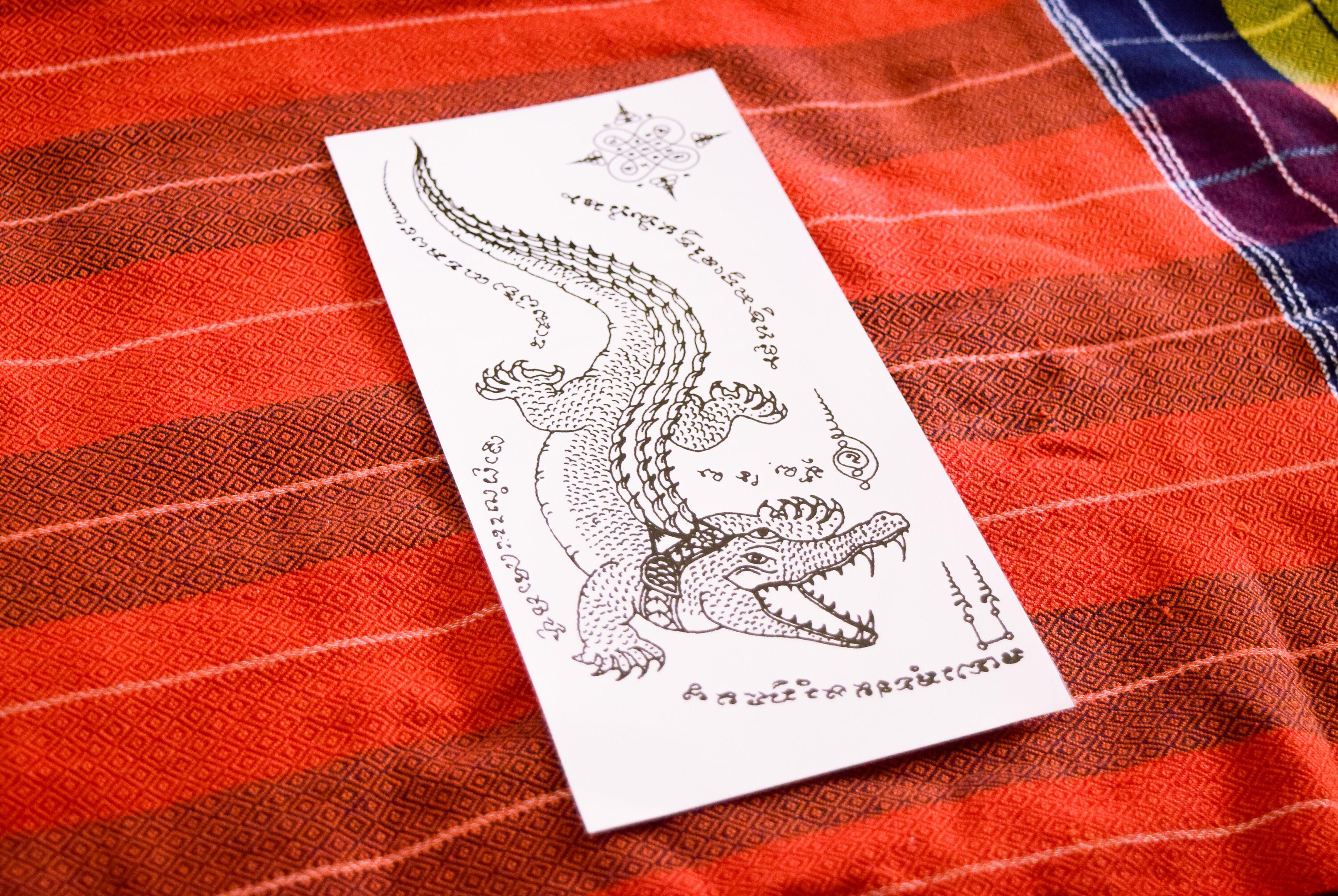 Crocodile Sak Yant Temporary Tattoos Sticker Thai Body Tattoo - Etsy