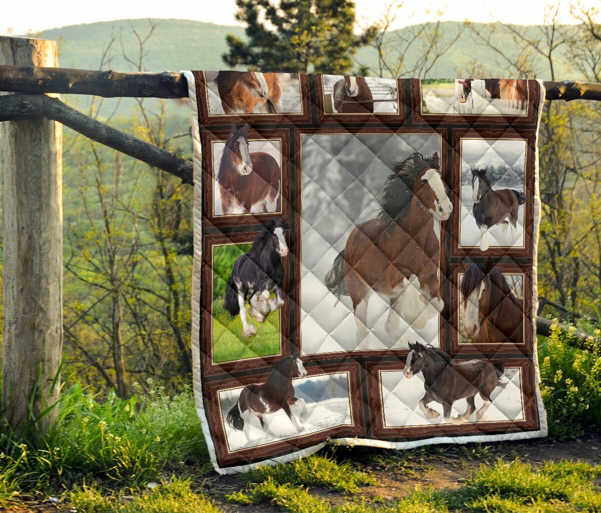 Clydesdale Horse 3d Quilt Love Horse Quilt Blanket Gifts For Etsy