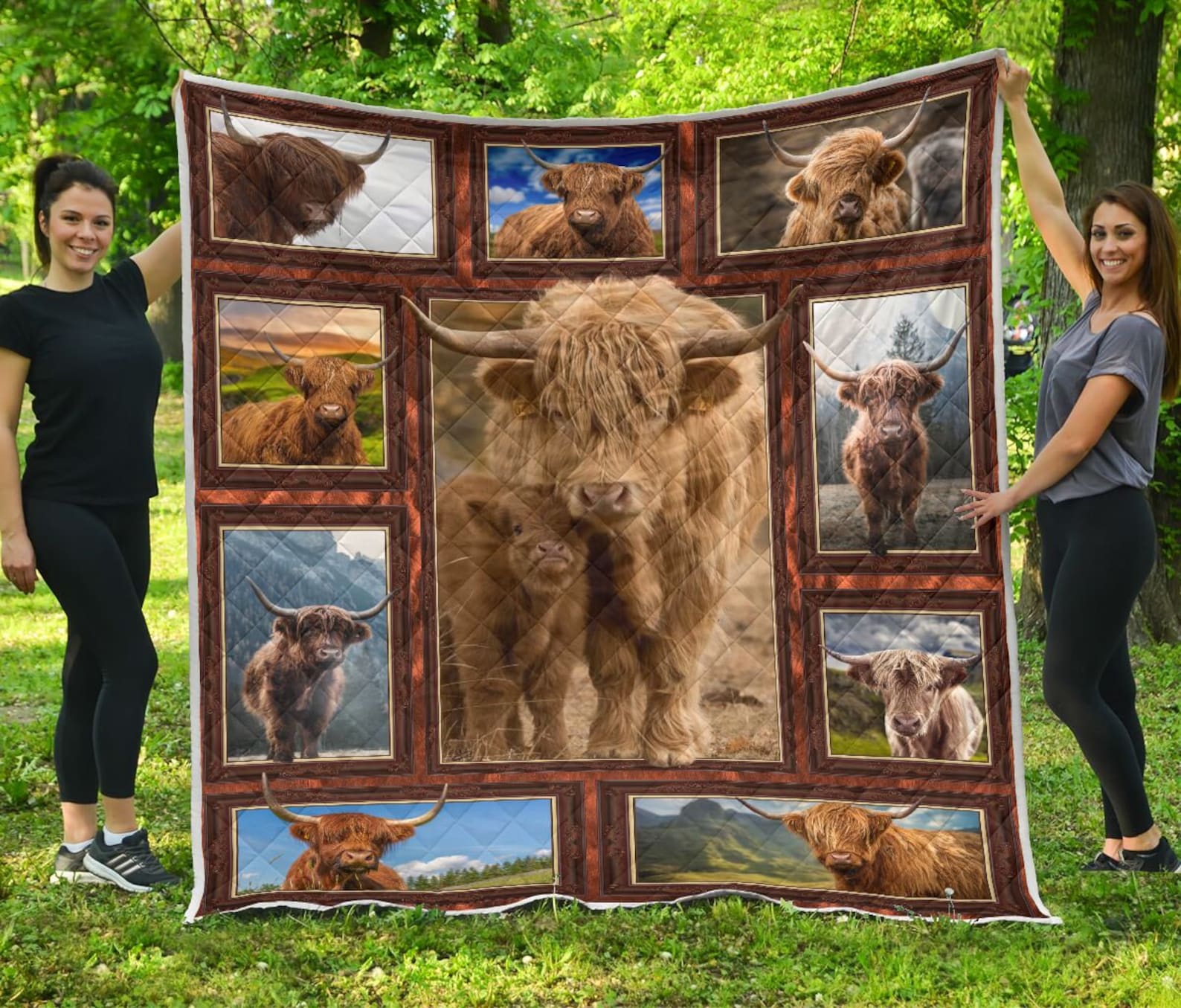 3d Highland Cow Quilt Love Cow Quilt Blanket Perfect Gifts Etsy