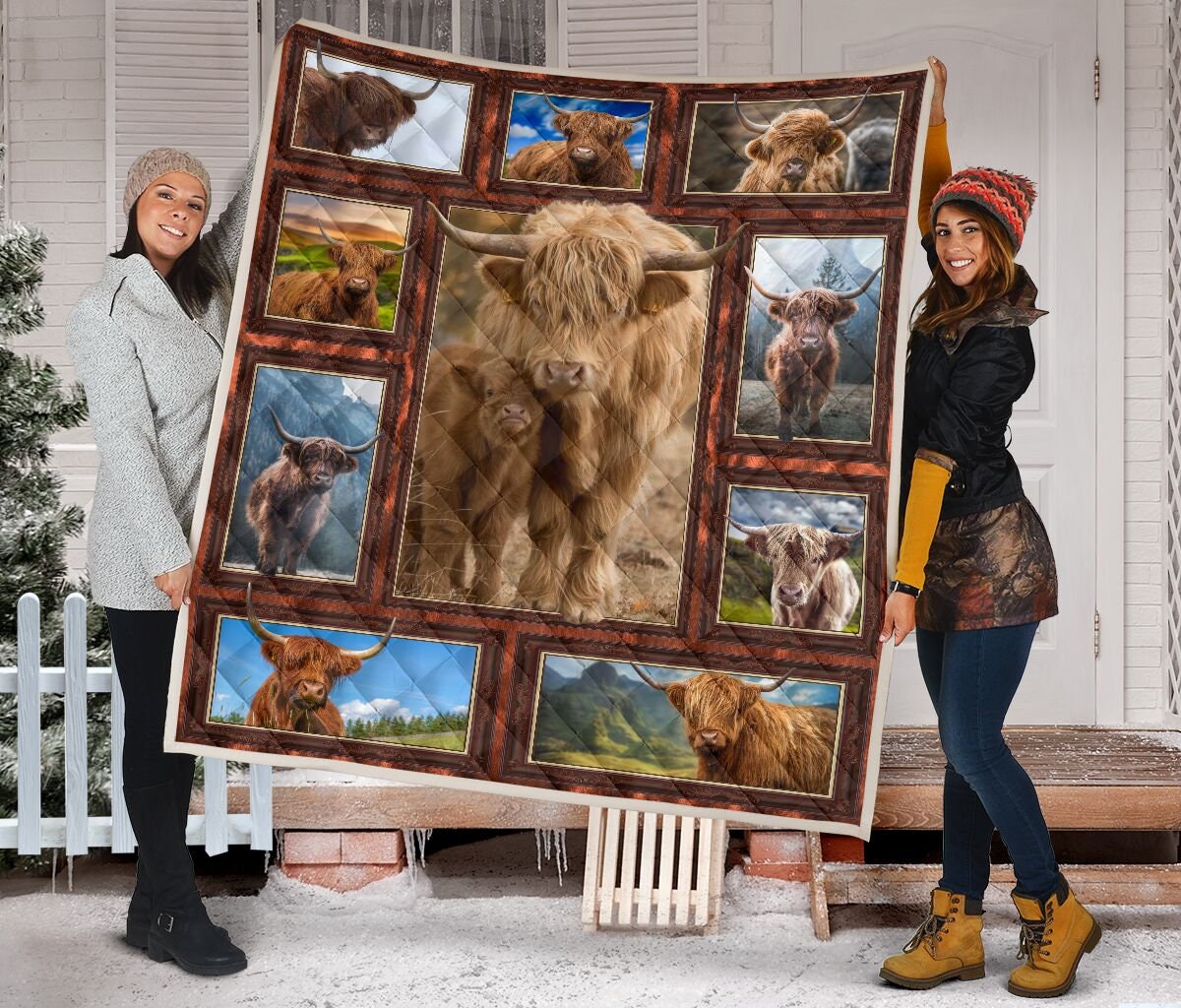 3d Highland Cow Quilt Love Cow Quilt Blanket Perfect Gifts Etsy